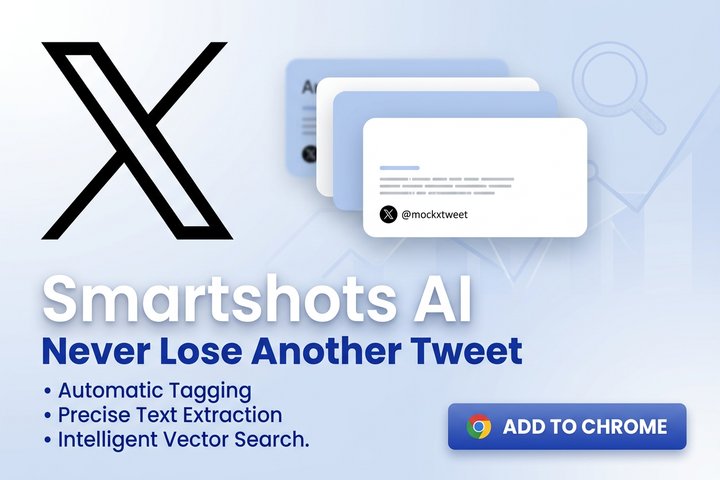 SmartShots AI hero preview showing Twitter and X screenshot workflow